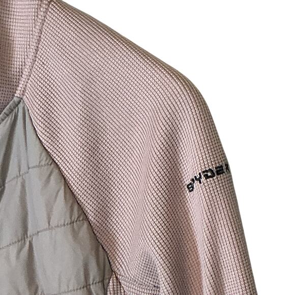 SPYDER Nova Full Zip Hybrid Track Jacket Outdoor Quilted Fleece Coat Pink Large - Picture 9 of 16